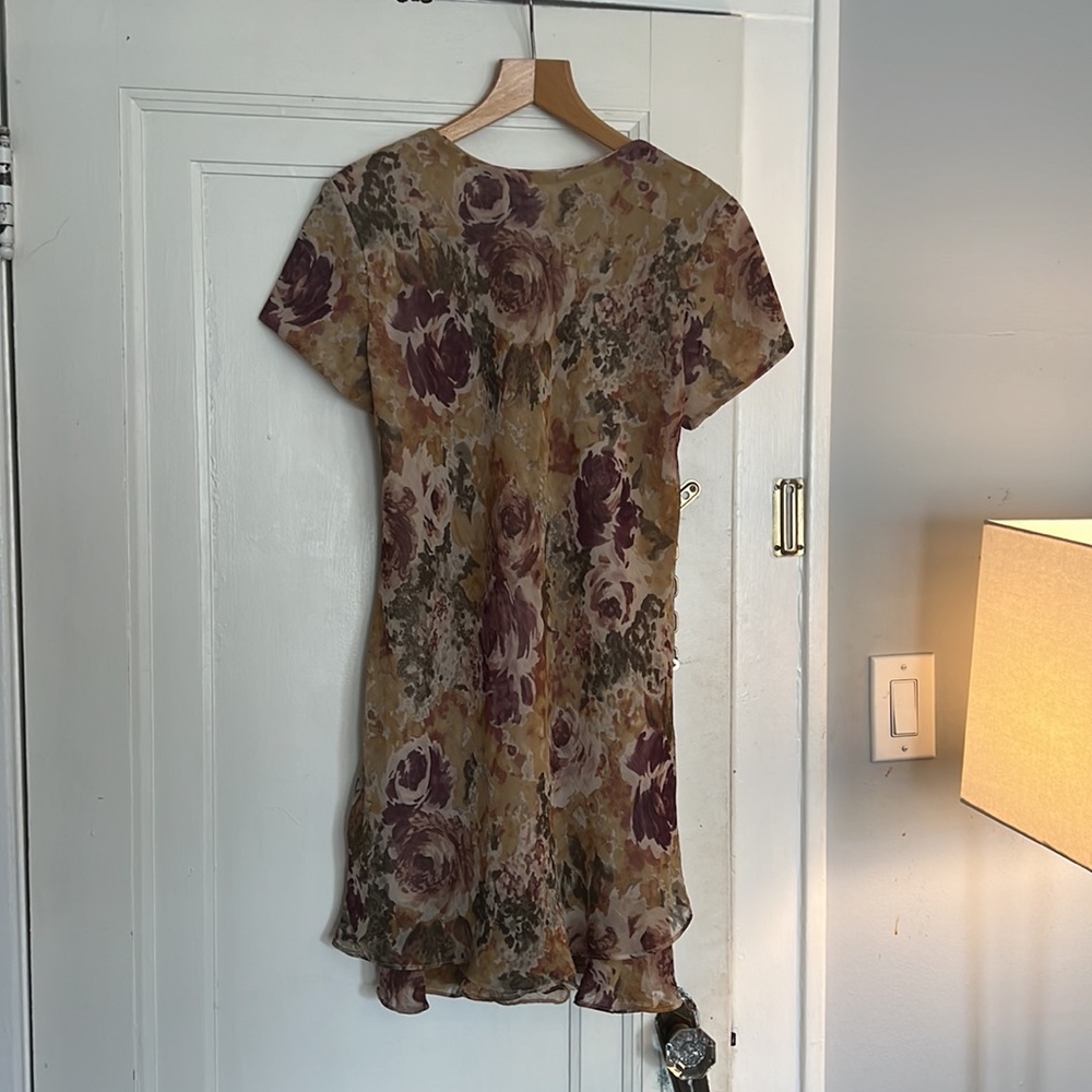 90s vintage floral mini dress size 12P - Picture 5 of 6